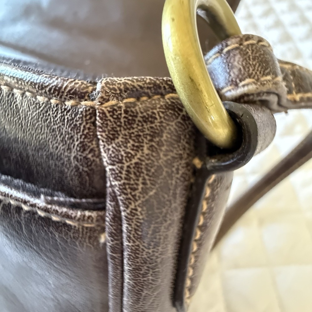 Q&A-Shoulder Bag-Purse-Vintage-Removable Organizer‎ Wallet-Medium size-Brown